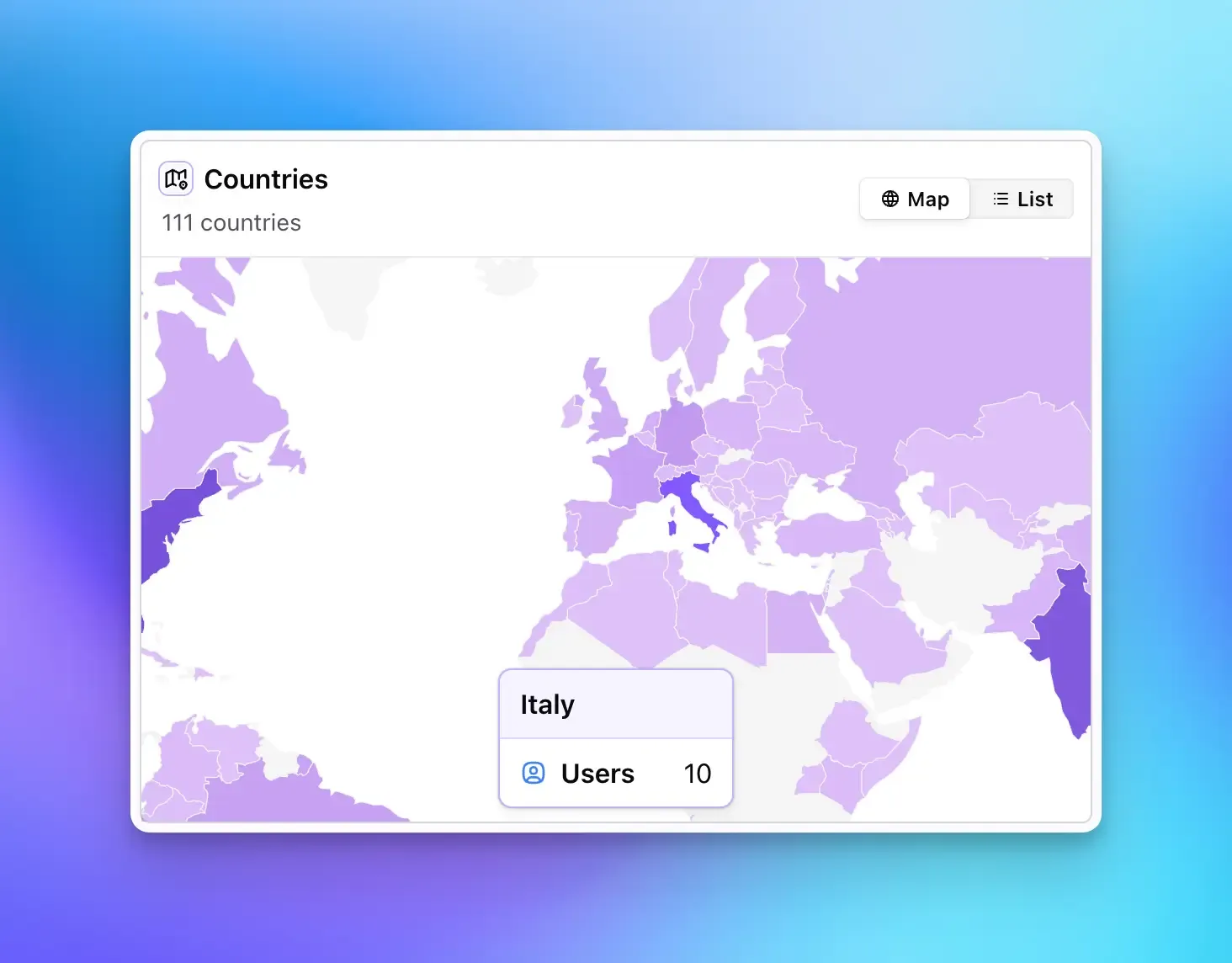 Country World Map View